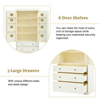 Garde-manger de cuisine de ferme de 195 cm, Armoire de rangement haute autonome
